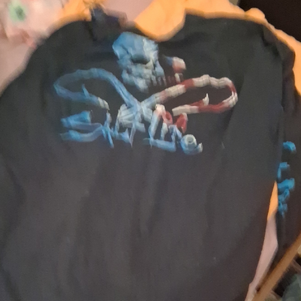 Mens Salt Life Skull Graphic Long Sleeve Shirt - Blue and Red